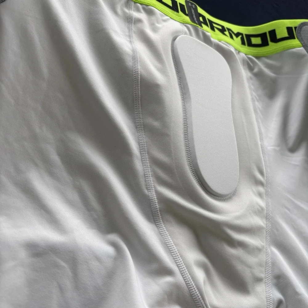 Under‎ Armour HeatGear 3XL Padded Compression Shorts Football White Gray NWT